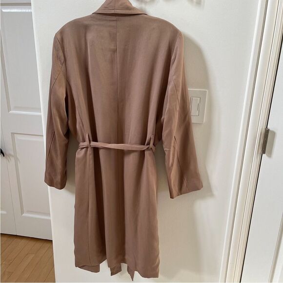 Pure Navy Waterfall Open Front Belted Trench Coat in Portobello Tan M NWOT - Picture 4 of 14